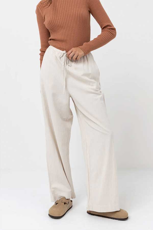 Classic Drawstring Pant | Oat - Thumbnail Image Number 2 of 3
