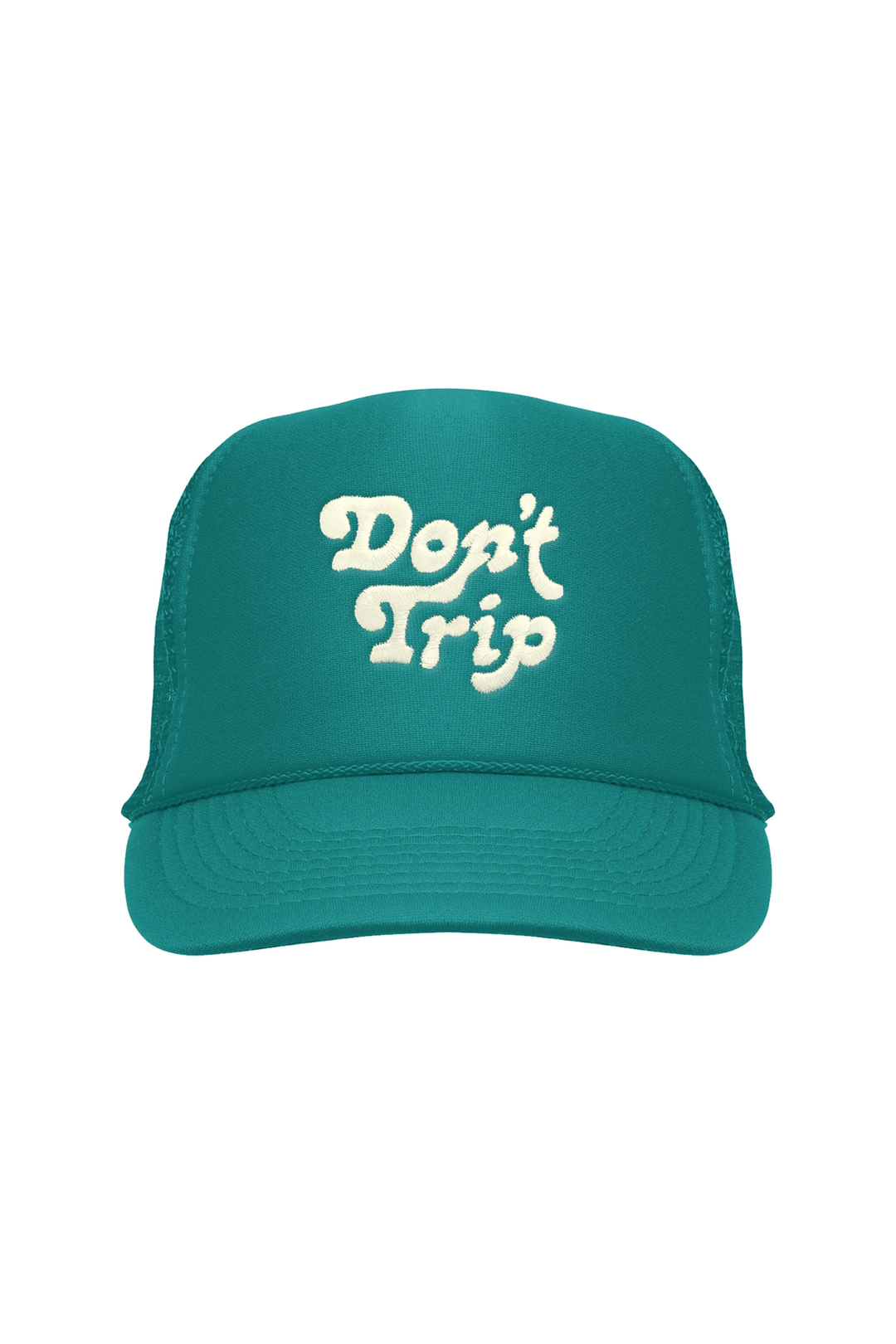 Don't Trip Embroidered Trucker Hat | Turquoise - Visual Media Number 1 of 1