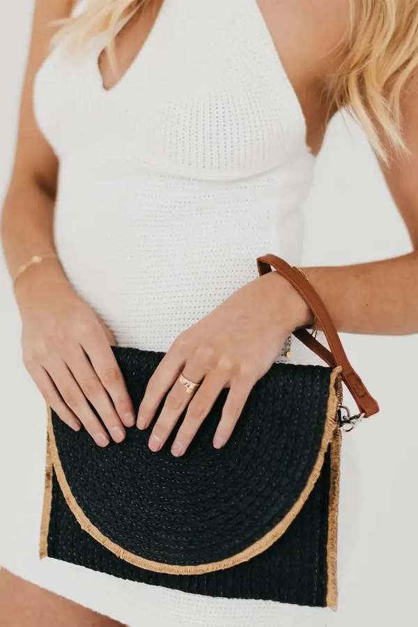 Turks &amp; Caicos Crossbody Clutch | Black - Thumbnail Image Number 1 of 2
