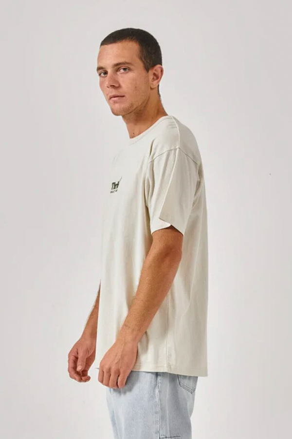 Thrills Workwear Embro Merch Tee | Heritage White - Visual Media Number 2 of 3