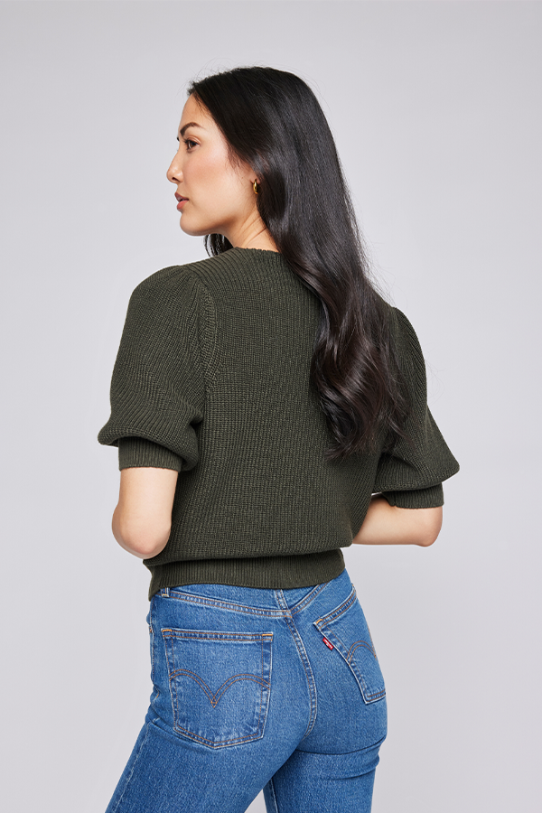 Phoebe V Neck Sweater | Olive - Visual Media Number 4 of 4