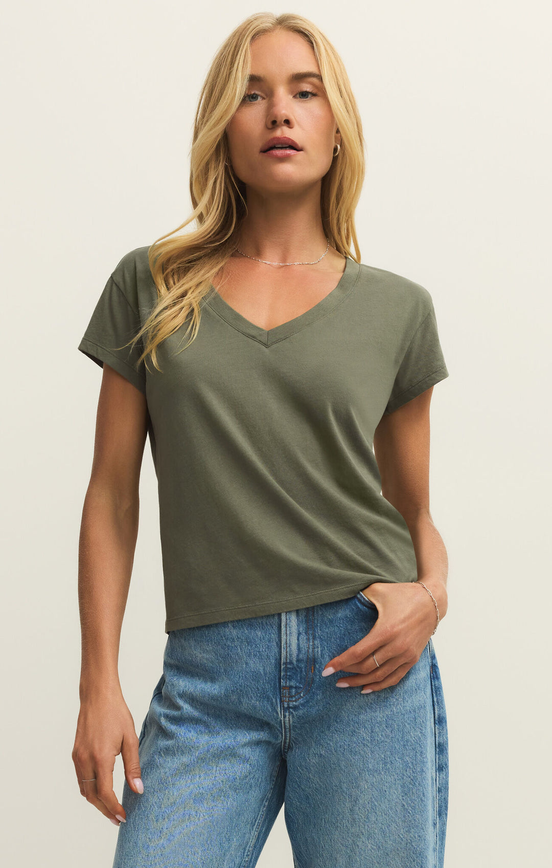 Modern V-Neck Tee | Tea Leaf - Visual Media Number 1 of 2
