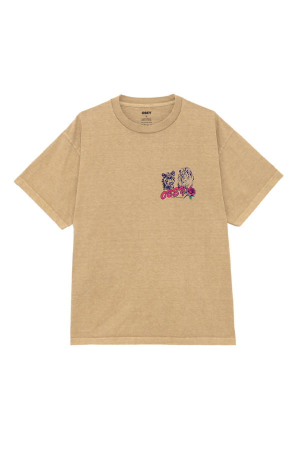 Obey Unite & Fight Tee | Pigm Light Khaki - Visual Media Number 2 of 2