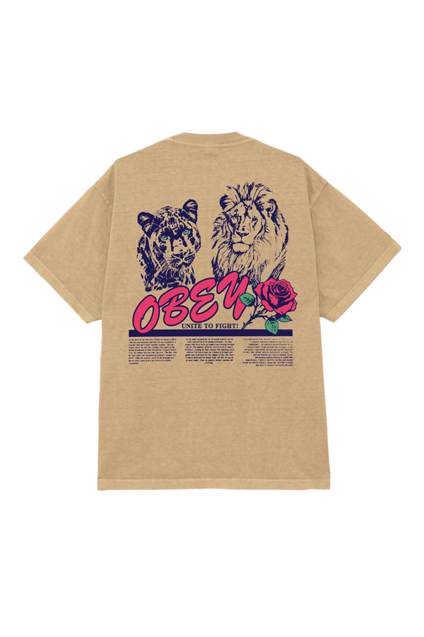 Obey Unite & Fight Tee | Pigm Light Khaki - Visual Media Number 1 of 2