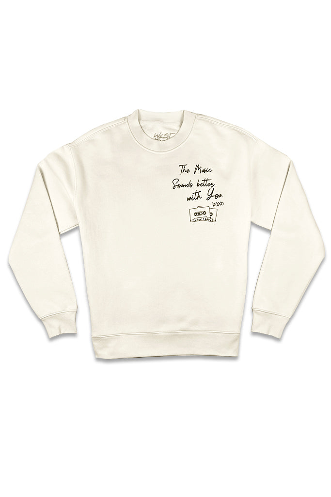 Music Sounds Better Sweater | Bone - Thumbnail Image Number 1 of 2
