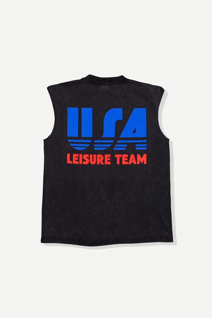 USA Leisure Muscle Tank | Black - Thumbnail Image Number 1 of 2
