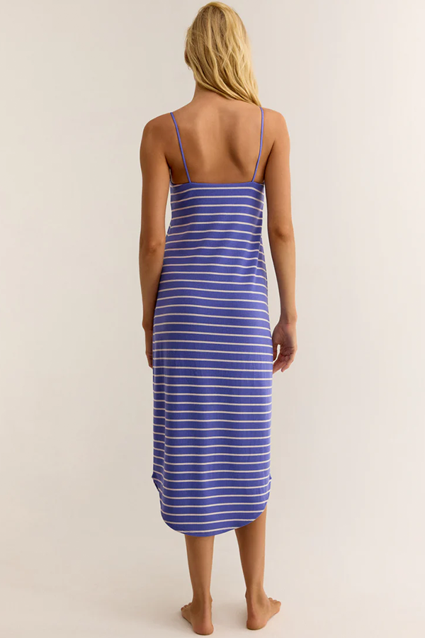 Daytime Stripe Dress | Baja Blue - Thumbnail Image Number 3 of 4
