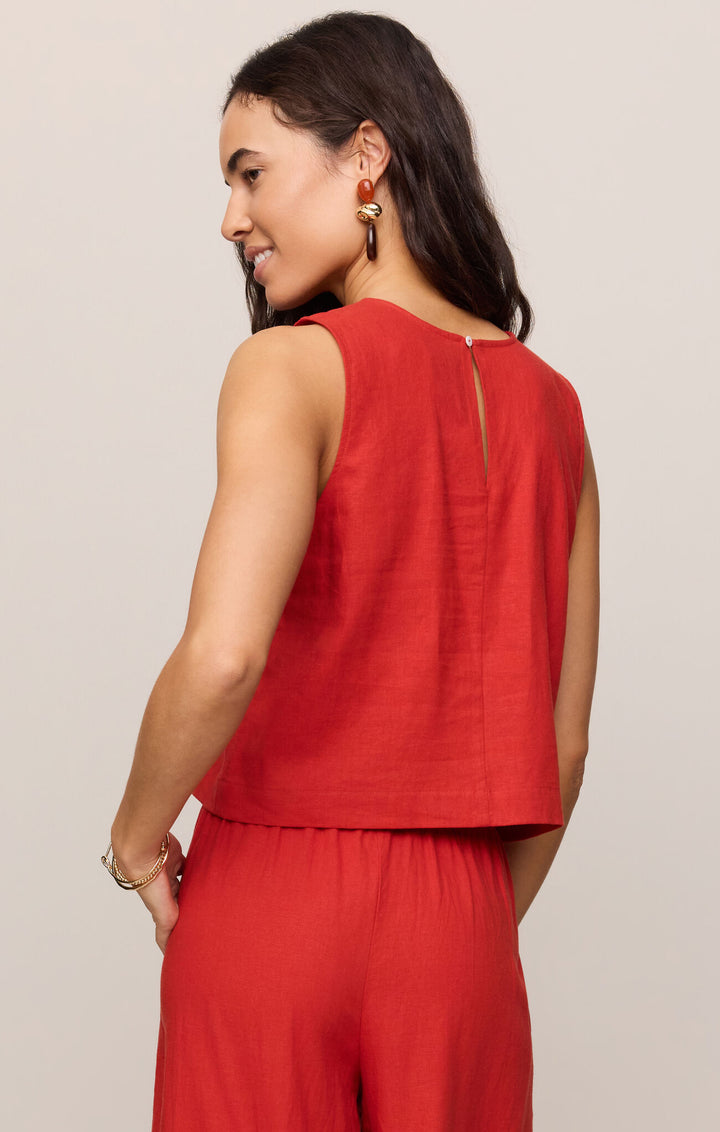 Sloane Linen Top | Chili Pepper - Thumbnail Image Number 2 of 2

