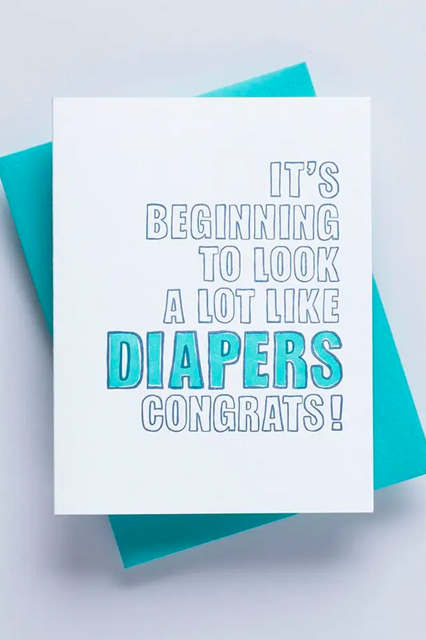 Looking Like Diapers Baby Shower Card - Main Image Number 1 of 1