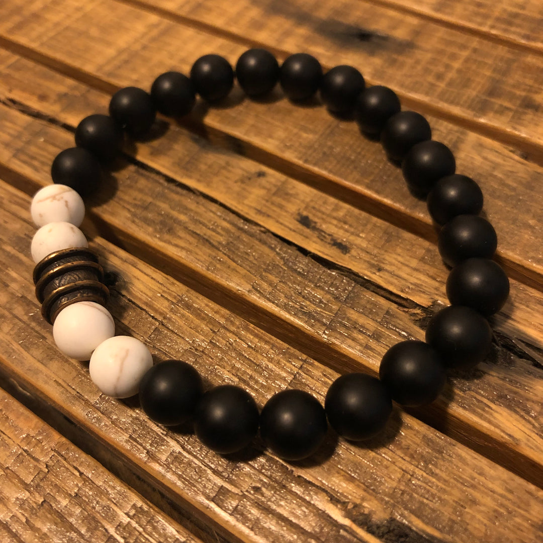 Grimm Bracelet / Howlite + Matte Onyx - Visual Media Number 1 of 1