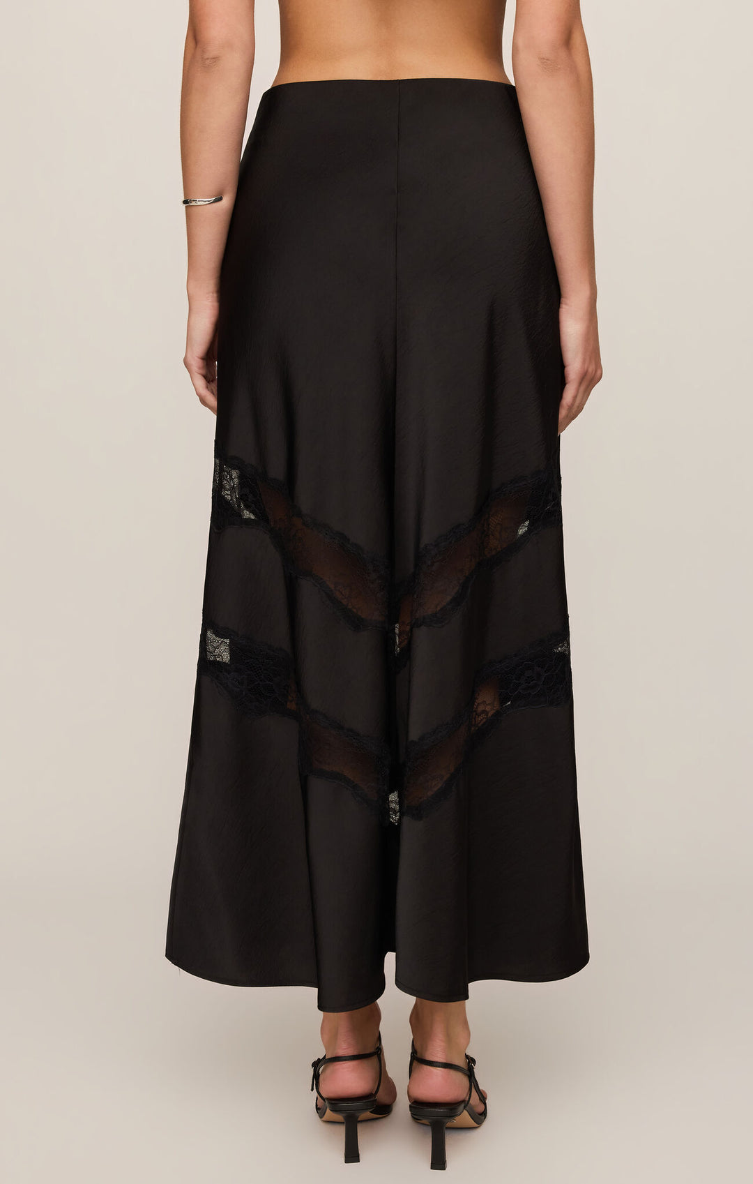Kori Lace Inset Skirt | Black - Visual Media Number 2 of 3