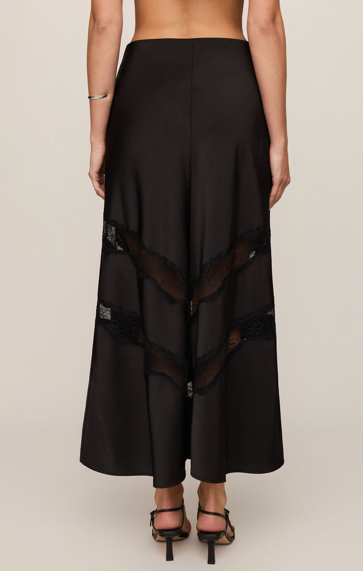 Kori Lace Inset Skirt | Black - Thumbnail Image Number 2 of 3
