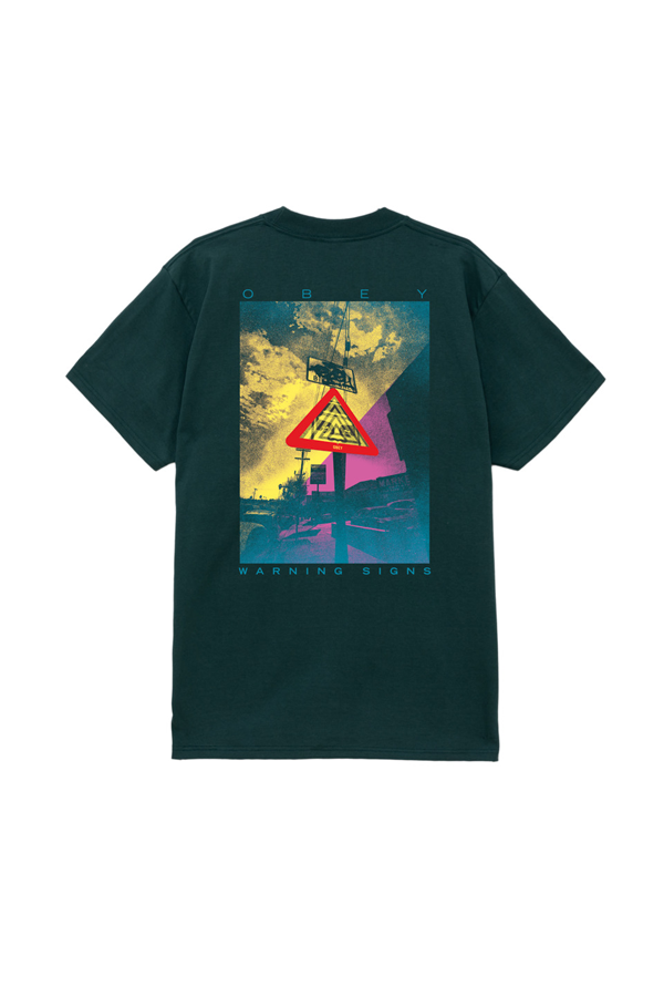 Obey Warning Sign Tee | Rain Forest - Visual Media Number 1 of 1