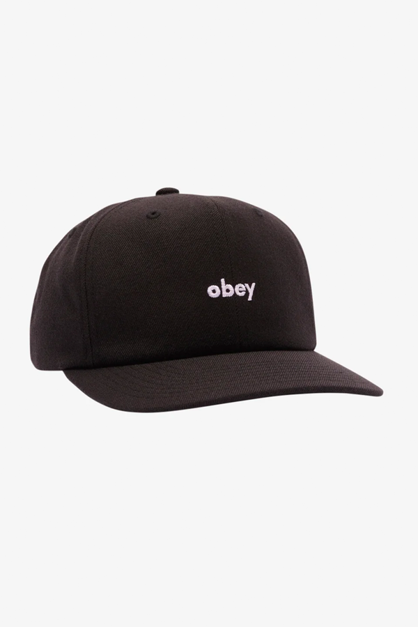 Obey Lowercase 6 Panel Classic | Black - Thumbnail Image Number 1 of 2
