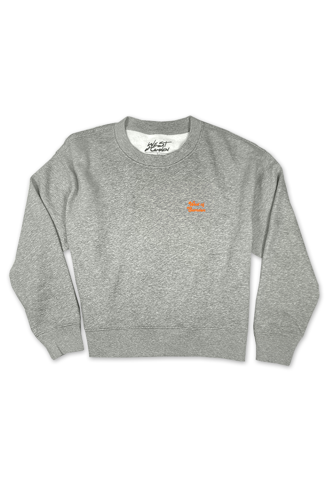 Vintage Logo Crewneck Premium | Grey & Tangerine - Visual Media Number 2 of 2