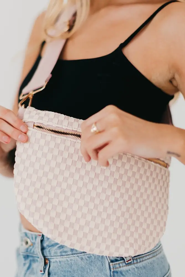 Westlyn Woven Bum Bag | Checkered Blush - Visual Media Number 1 of 3