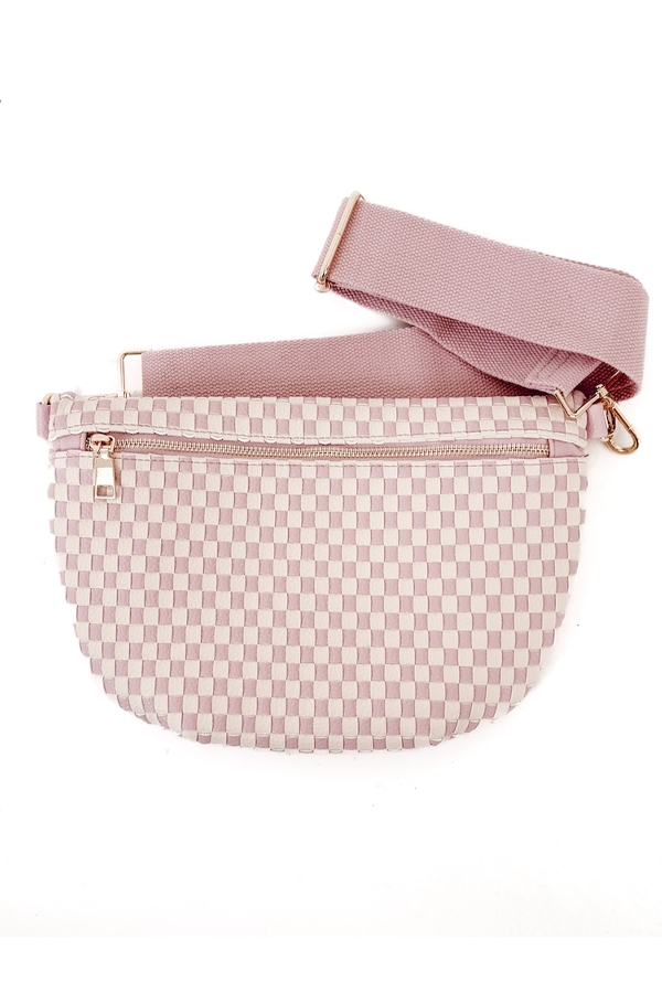 Westlyn Woven Bum Bag | Checkered Blush - Visual Media Number 3 of 3