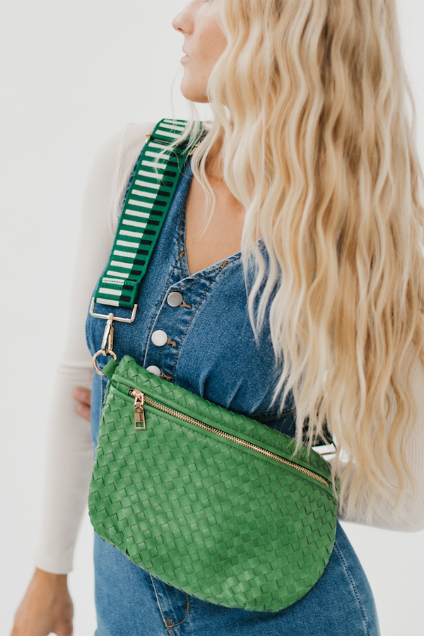 Westlyn Woven Bum Bag | Emerald - Thumbnail Image Number 2 of 2
