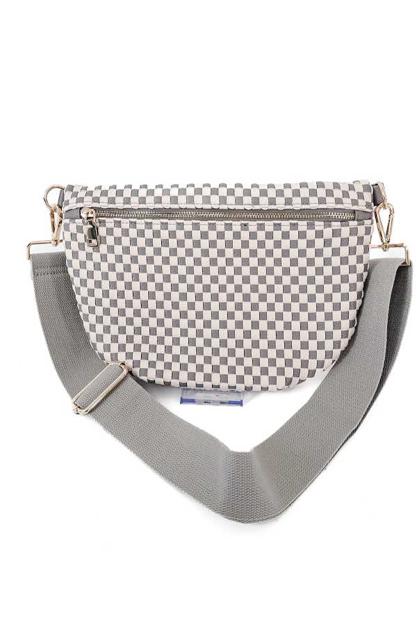 Westlyn Woven Bum Bag | Checkered Gray - Thumbnail Image Number 3 of 3
