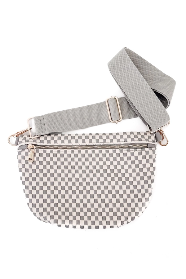 Westlyn Woven Bum Bag | Checkered Gray - Thumbnail Image Number 2 of 3

