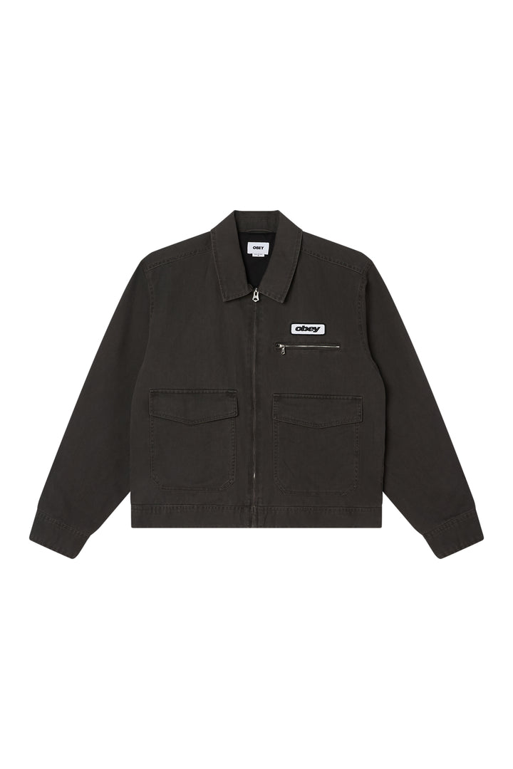 Obey Walter Work Jacket | Black - Thumbnail Image Number 1 of 2
