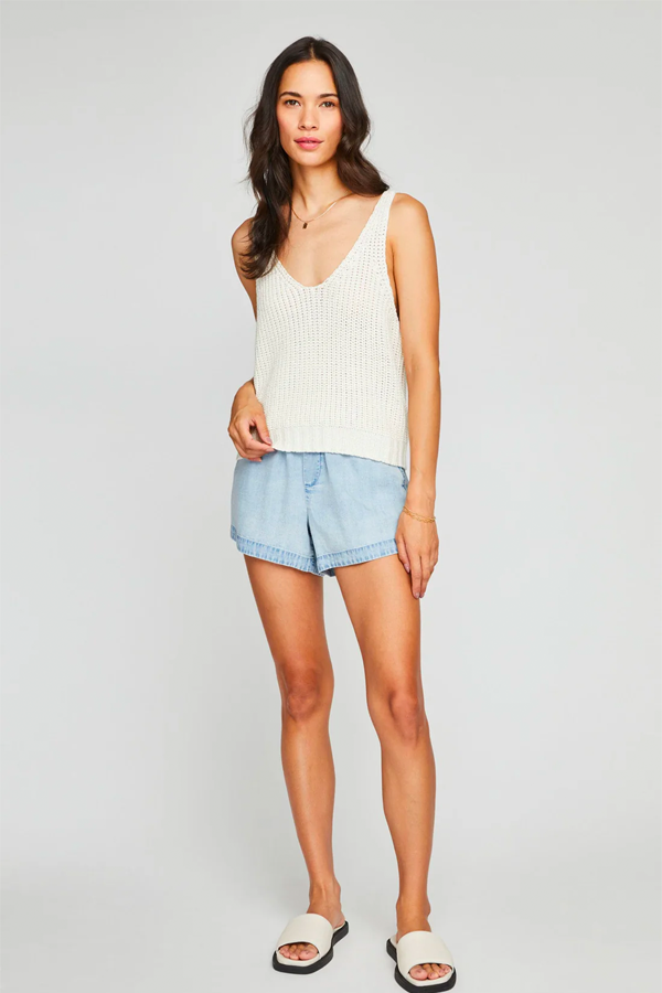 Lizzie Knit Tank | Cream - Main Image Number 3 of 3