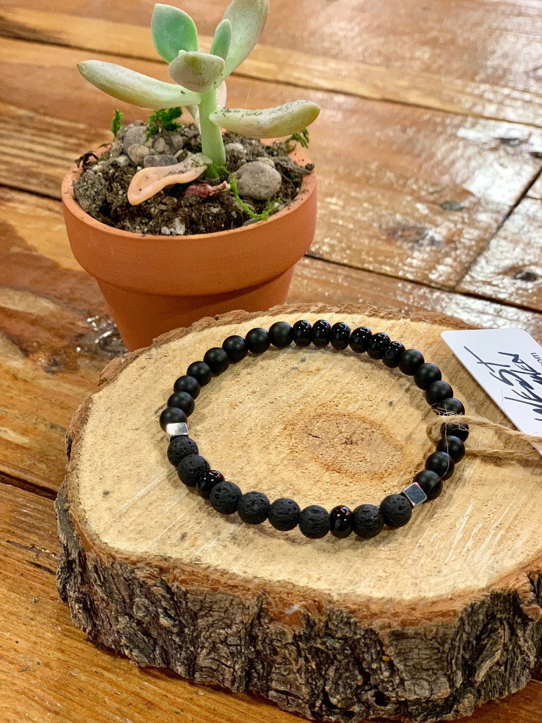 Midnight Bracelet / Black Onyx + Lava + Silver - Visual Media Number 1 of 1