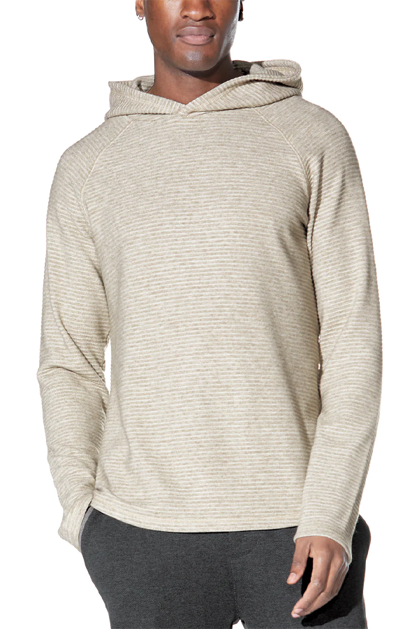 Wolfe Waffle Knit Hoodie | Heather Khaki - Visual Media Number 1 of 3