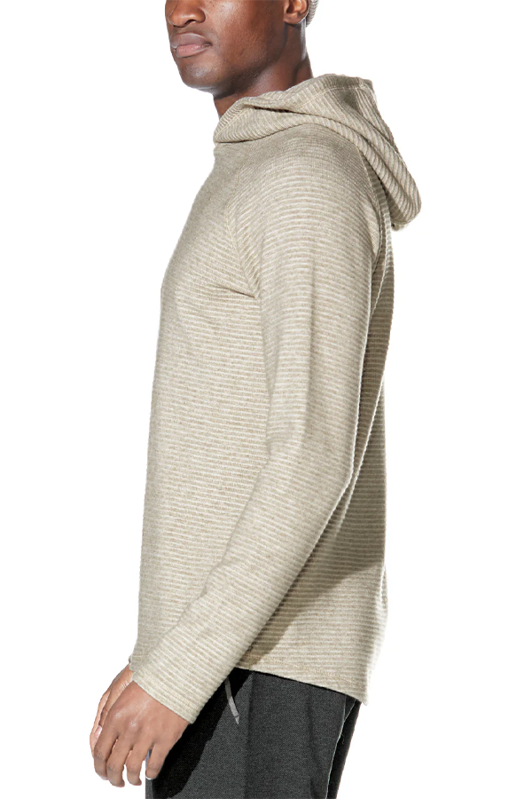 Wolfe Waffle Knit Hoodie | Heather Khaki - Visual Media Number 2 of 3