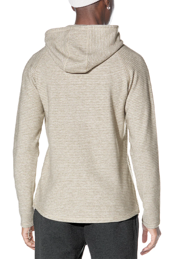 Wolfe Waffle Knit Hoodie | Heather Khaki - Visual Media Number 3 of 3