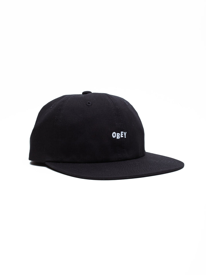 Jumbled 6 Panel Strapback | Black - Thumbnail Image Number 1 of 2
