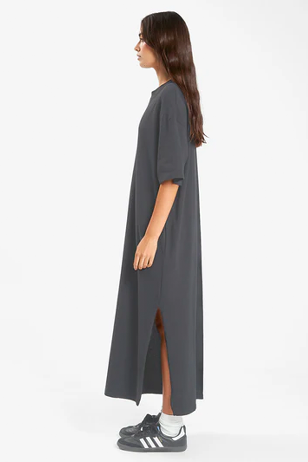 Oversized Tee Dress | Washed Black - Visual Media Number 3 of 4