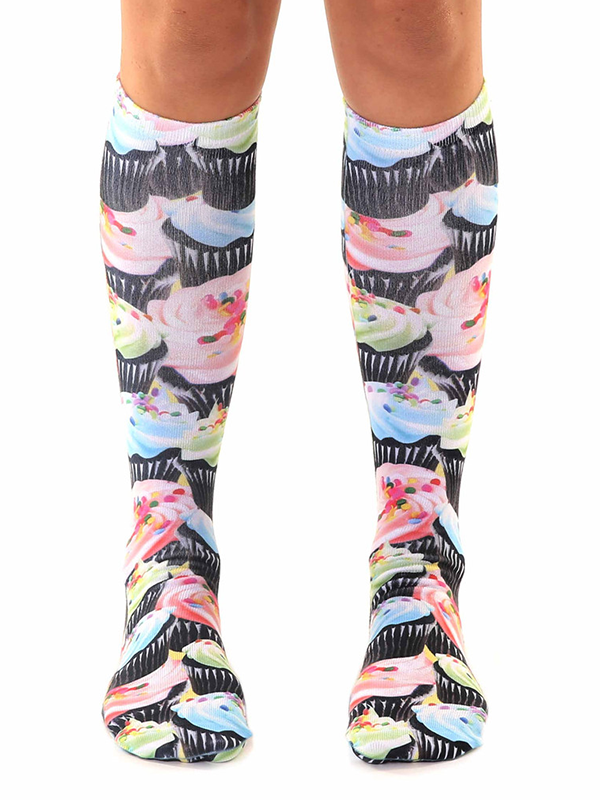 Cupcake Knee High Socks - Thumbnail Image Number 1 of 2
