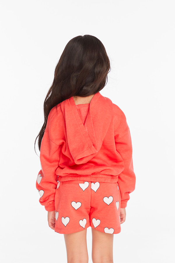 Smiley Flower &amp; Hearts Hoodie | Flame - Thumbnail Image Number 3 of 4
