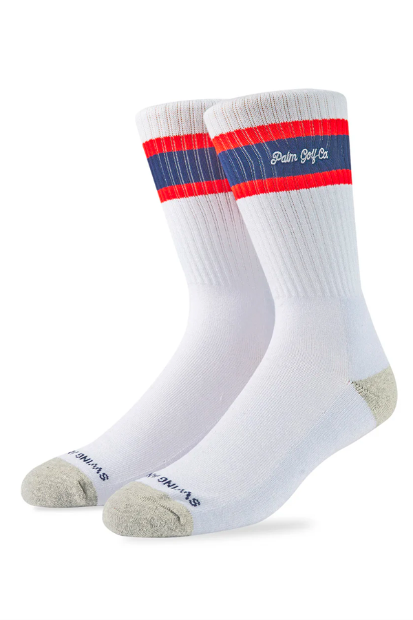 PGC Crew Sock | White/Blue/Red - Thumbnail Image Number 1 of 3
