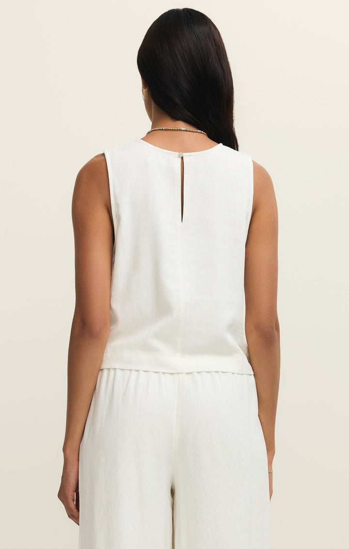 Sloane Linen Top | White - Thumbnail Image Number 2 of 2
