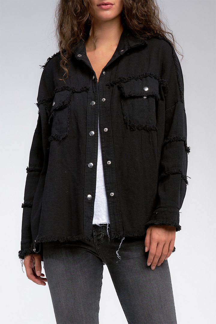 Distressed Rock &amp; Roll Jacket | Black - Thumbnail Image Number 2 of 3
