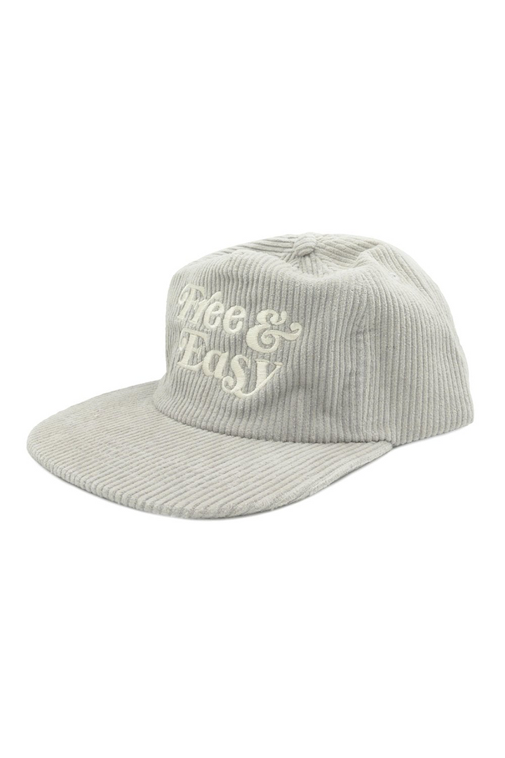 Free &amp; Easy Fat Corduroy Snapback Hat | Light Grey - Thumbnail Image Number 1 of 2
