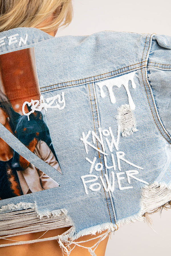 Know Your Power Jean Jacket | Blue - Main Image Number 3 of 3