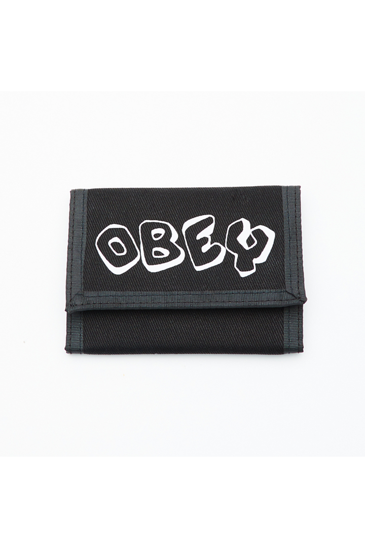 Obey Block Trifold Wallet | Black - Thumbnail Image Number 1 of 2
