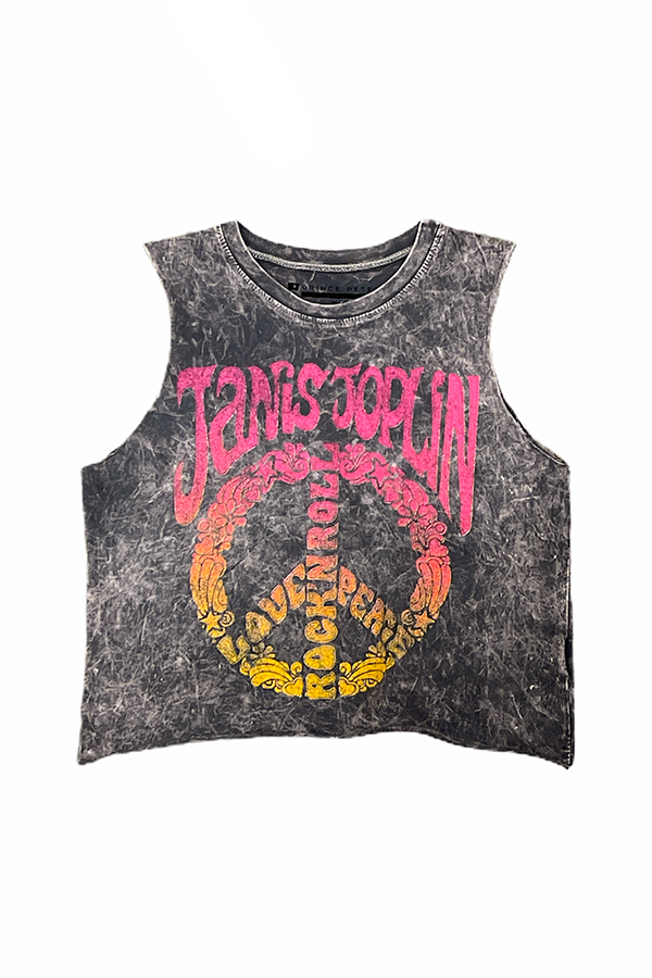 Janis Joplin Peace Muscle | Grey Mineral - Main Image Number 1 of 1