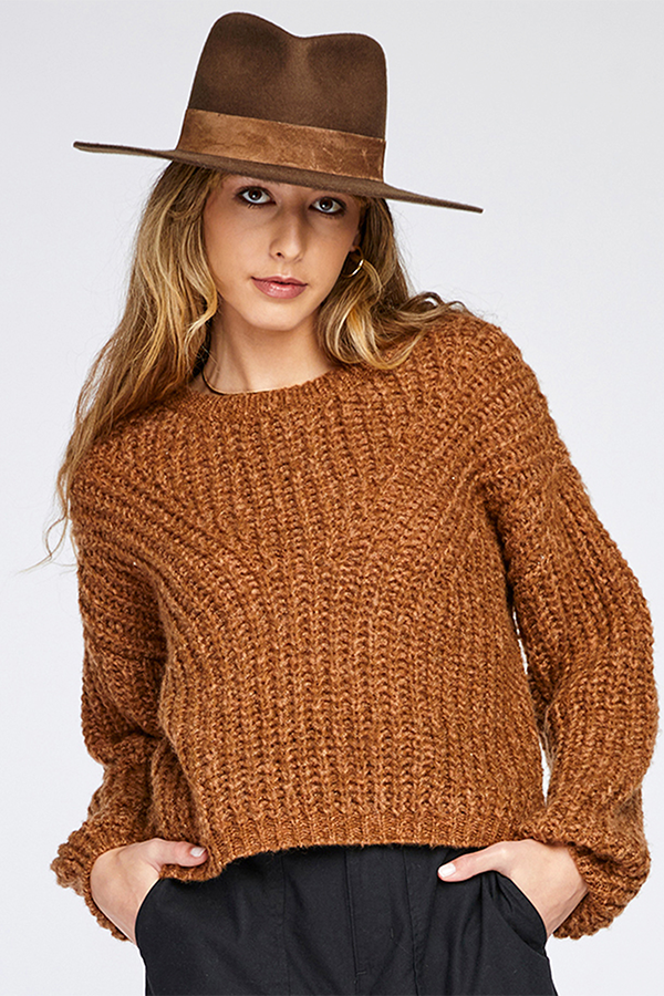 Matilda Yarn Sweater | Heather Gold - Main Image Number 1 of 1