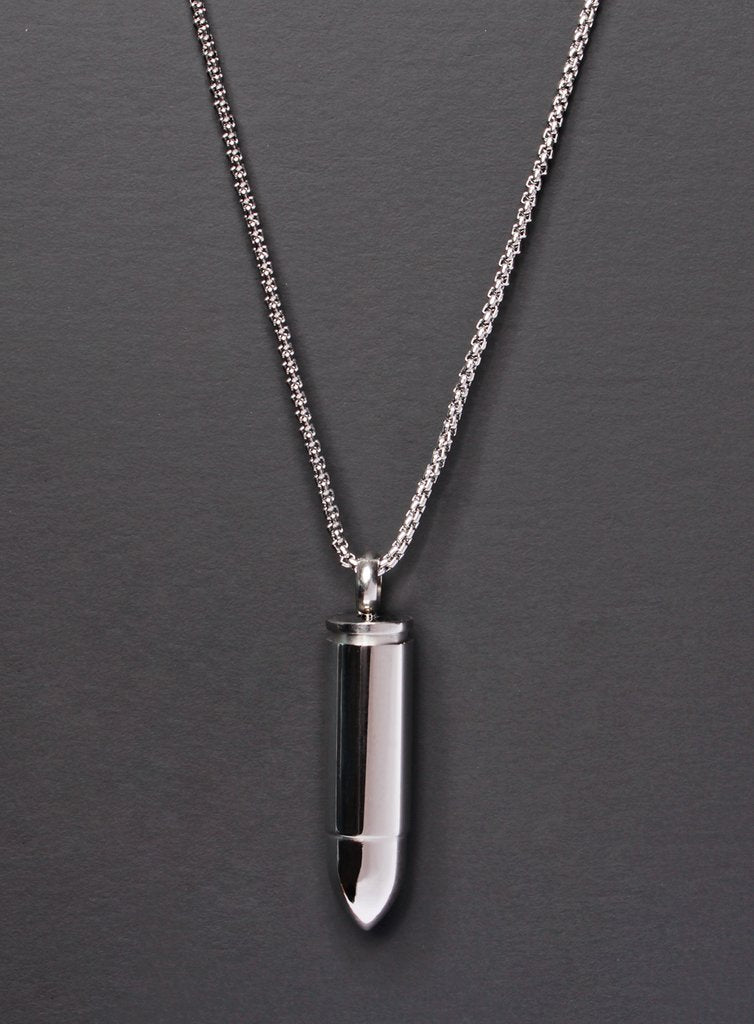 Stainless Steel Bullet Vial Necklace - West of Camden