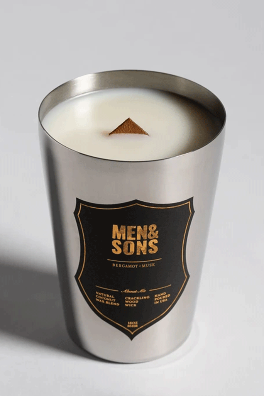 Bergamot + Musk Candle | Silver Tin 16oz - Main Image Number 1 of 1