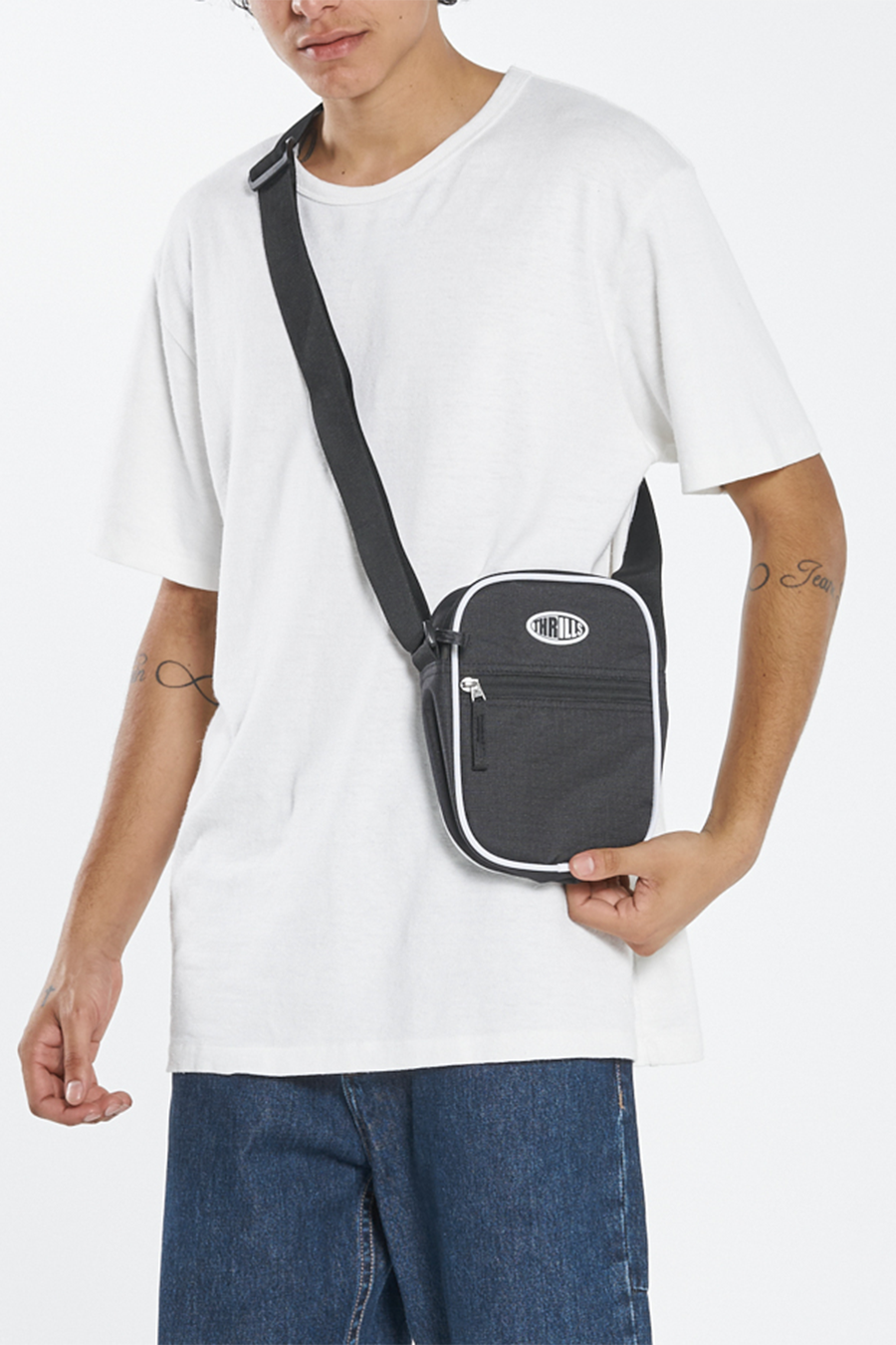 Two Tone Shoulder Pouch | Black - Main Image Number 1 of 1