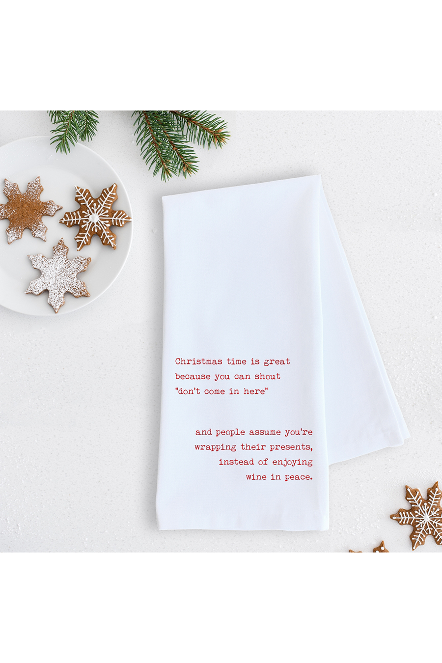Dont Come In Here Tea Towel | White/Red - Main Image Number 1 of 1