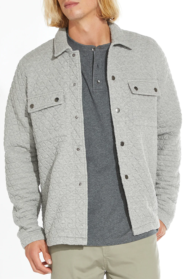 Bennett Knit Shirt Jacket | Heather Gray - Main Image Number 1 of 3