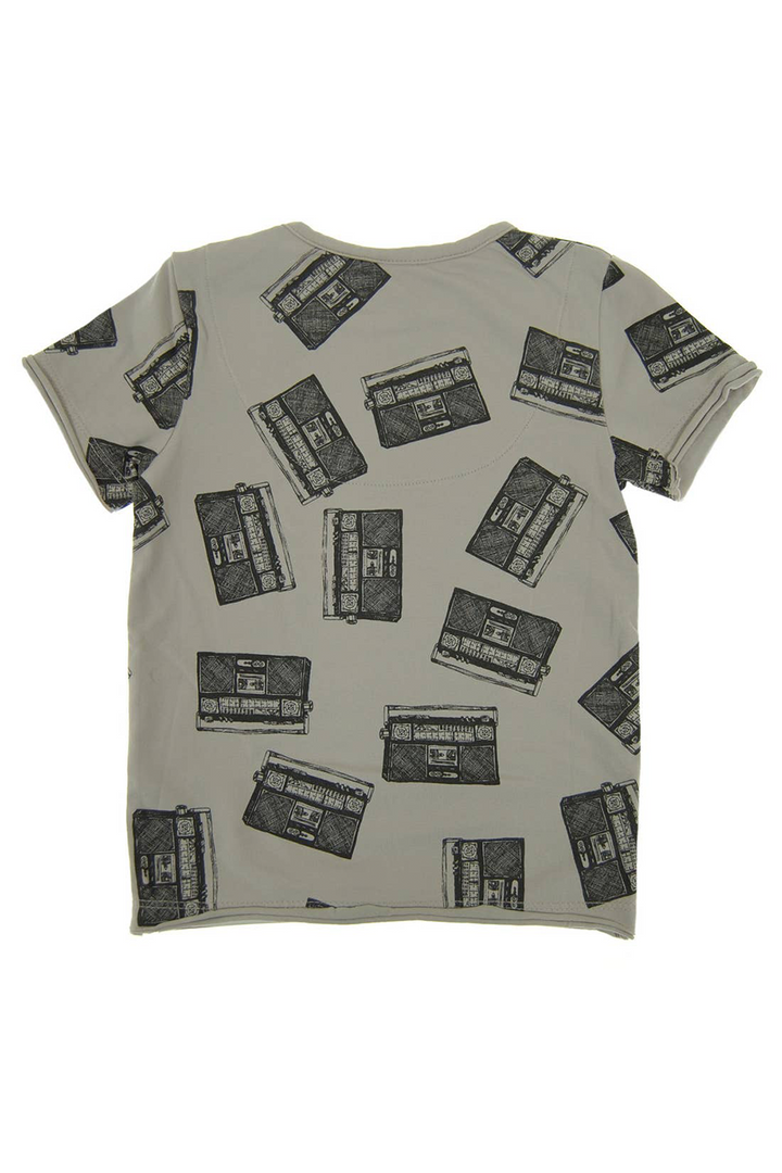 Allover Boom Box Kids Tee | Grey - Thumbnail Image Number 2 of 2
