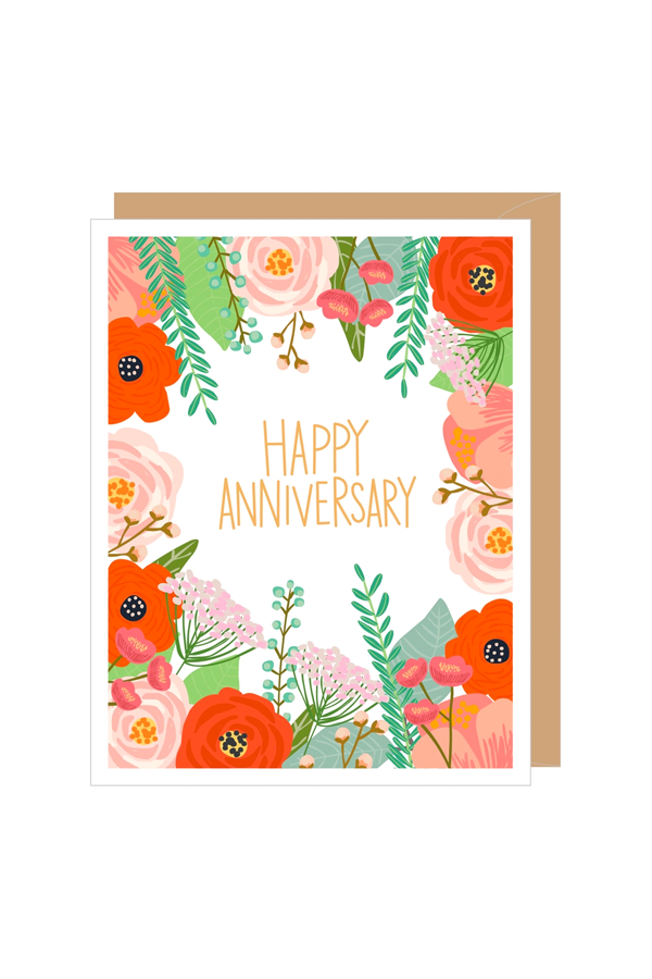 Floral Anniversary Card - Visual Media Number 1 of 1