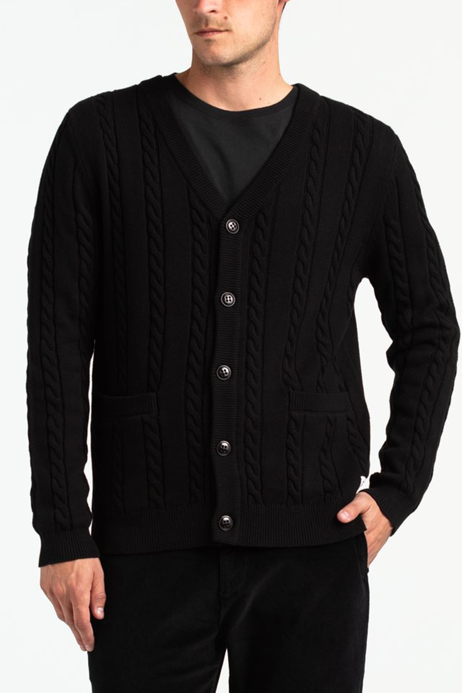 Off The Grid Knit Cardigan | Black - Main Image Number 2 of 4